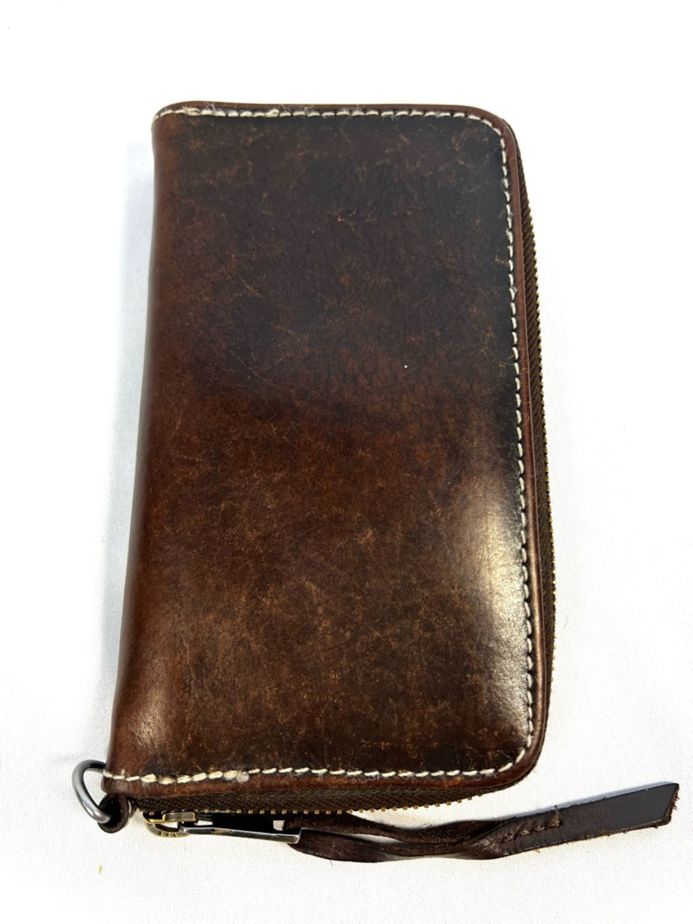 STS Cowhide Hair On Leather Wallet Western Zip Around Brown Rustic - Picture 7 of 10